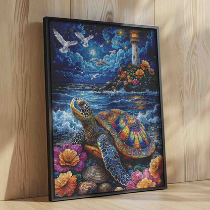 Moonlit Sea Turtle Lighthouse Jigsaw Puzzle