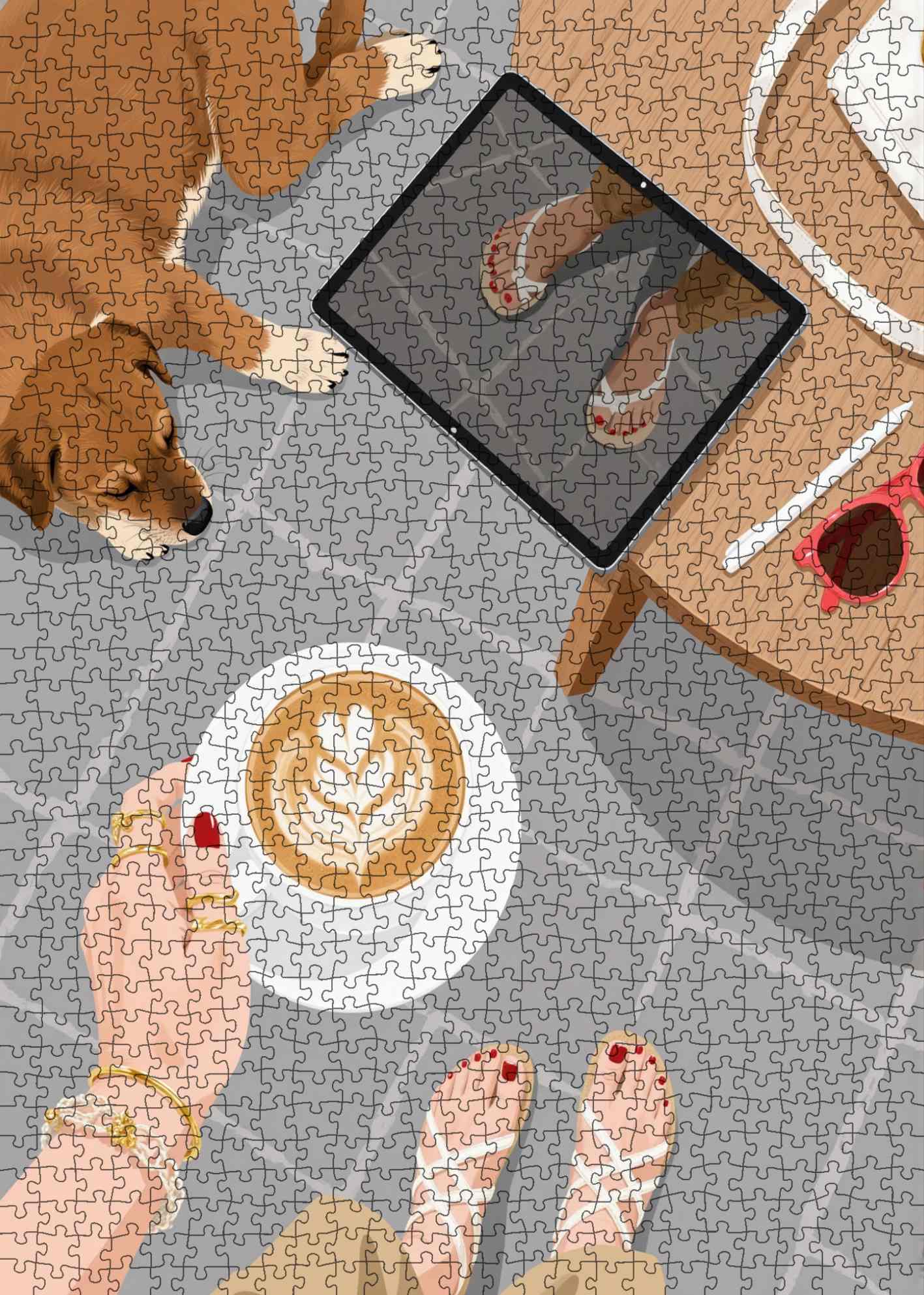Morning Latte Moment Jigsaw Puzzle