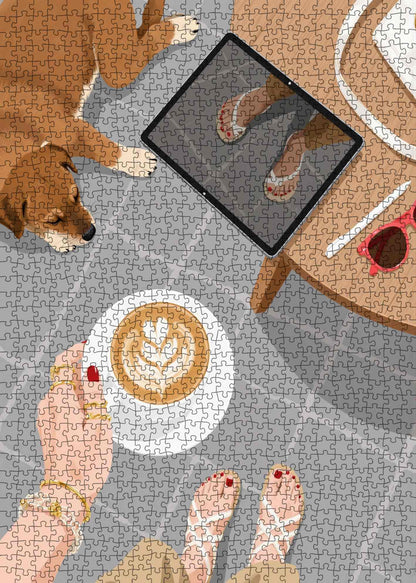Morning Latte Moment Jigsaw Puzzle