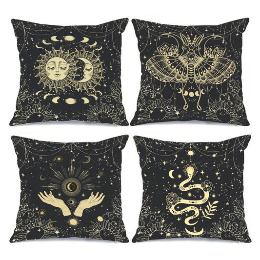 Mystic Moon Sun Boho Pillow Covers Set