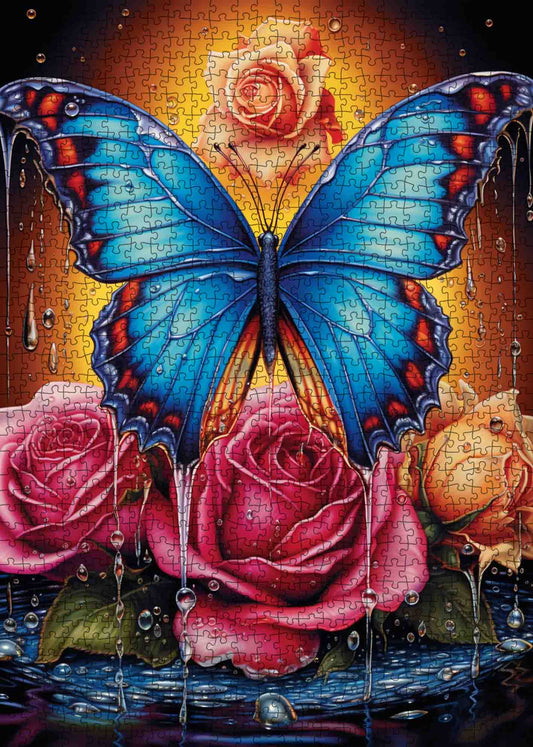 Mystical Butterfly and Roses Jigsaw Puzzle