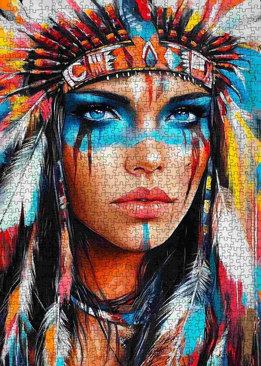 Native Warrior Beauty Jigsaw Puzzle