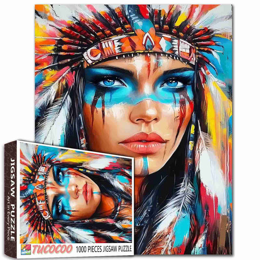 Native Warrior Beauty Jigsaw Puzzle