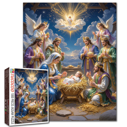 Nativity Angels Worship Scene Jigsaw Puzzle