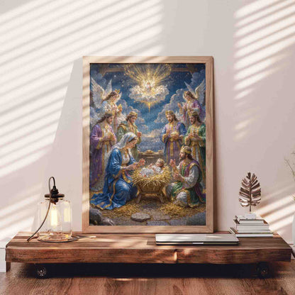 Nativity Angels Worship Scene Jigsaw Puzzle