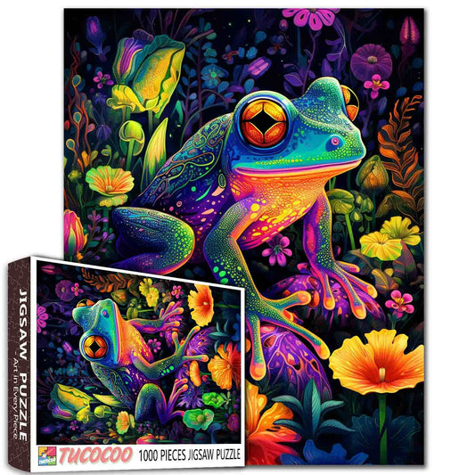 Neon Frog Fantasy Jigsaw Puzzle
