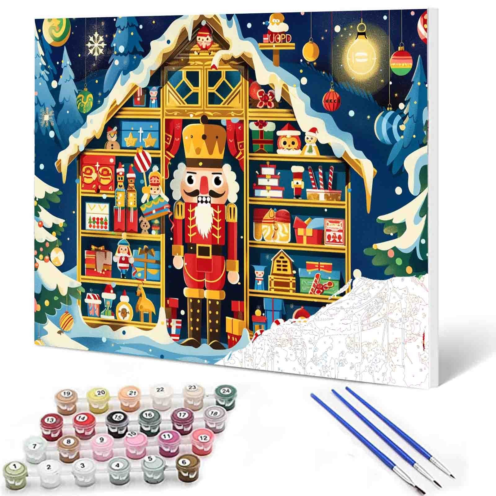 Nutcracker Gift House Paint by Numbers