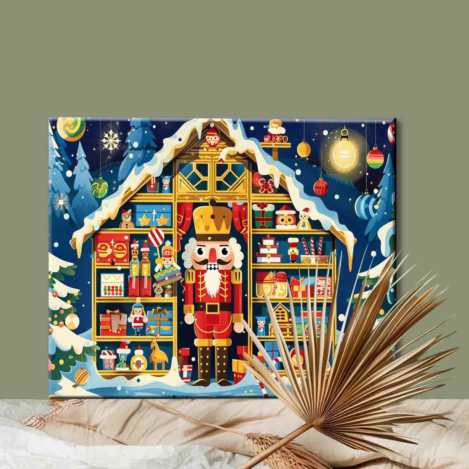 Nutcracker Gift House Paint by Numbers