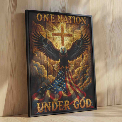 One Nation Under God Eagle American Flag Jigsaw Puzzle