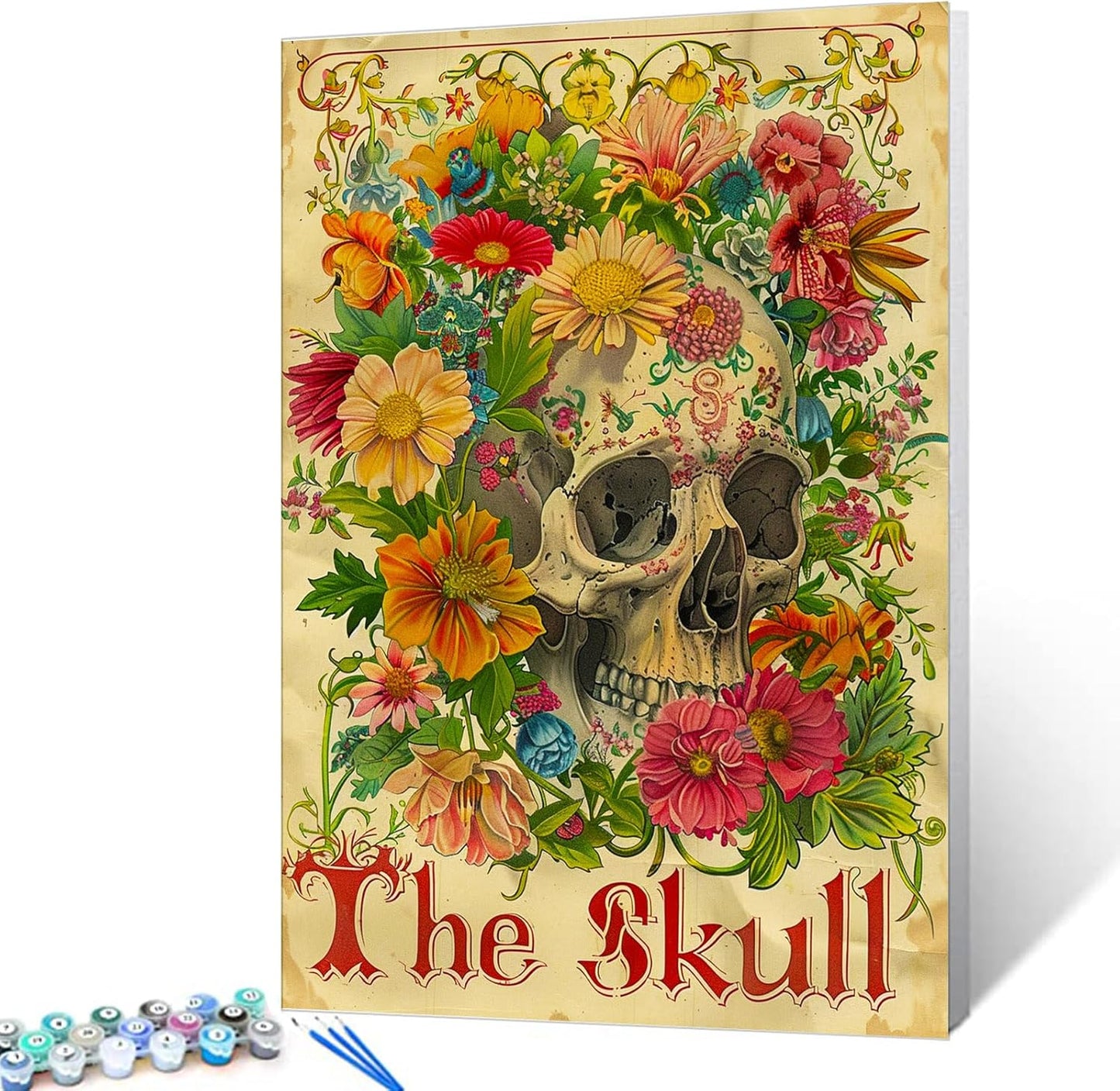 Flowers Around the Skull Paint by Numbers