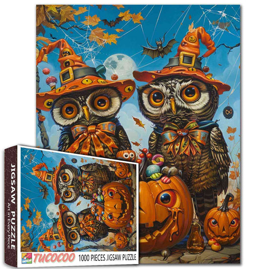Owl with Pumpkin Hat Jigsaw Puzzles