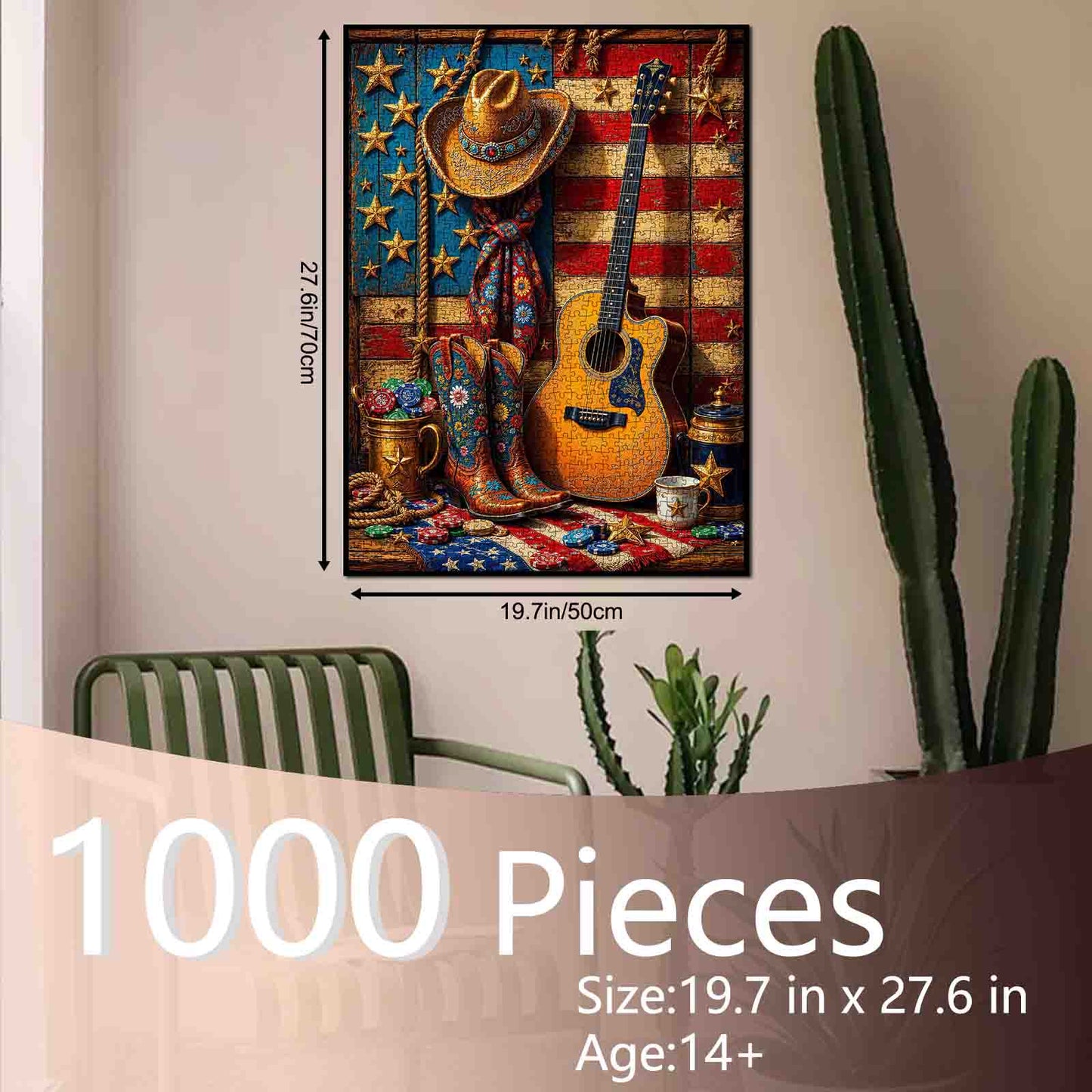 Patriotic Cowboy Guitar Jigsaw Puzzle