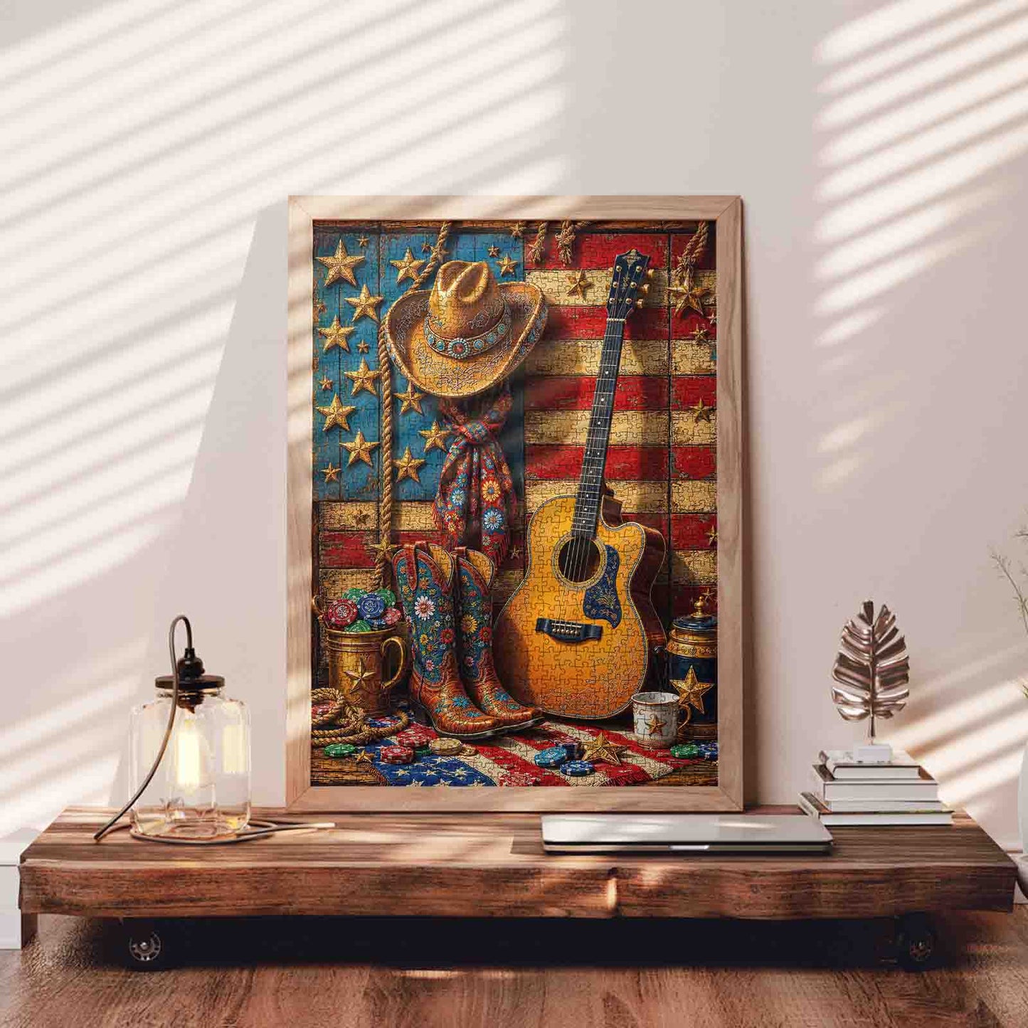Patriotic Cowboy Guitar Jigsaw Puzzle