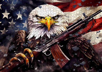 Patriotic Eagle Warrior Jigsaw Puzzle