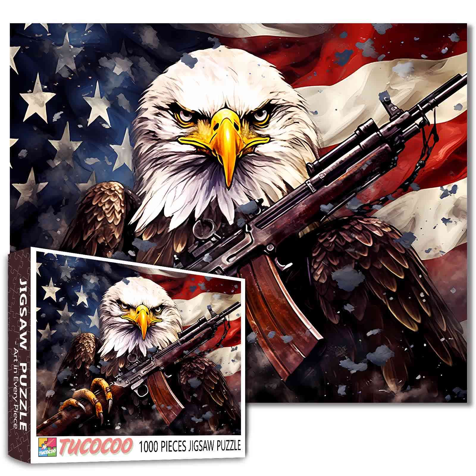 Patriotic Eagle Warrior Jigsaw Puzzle