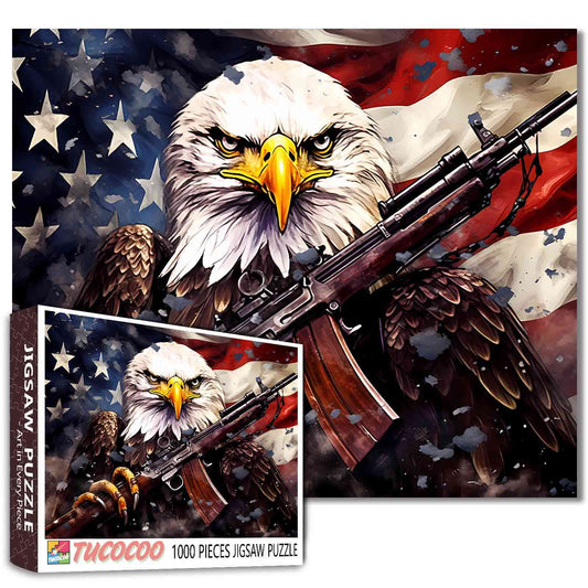 Patriotic Eagle Warrior Jigsaw Puzzle