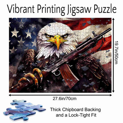 Patriotic Eagle Warrior Jigsaw Puzzle