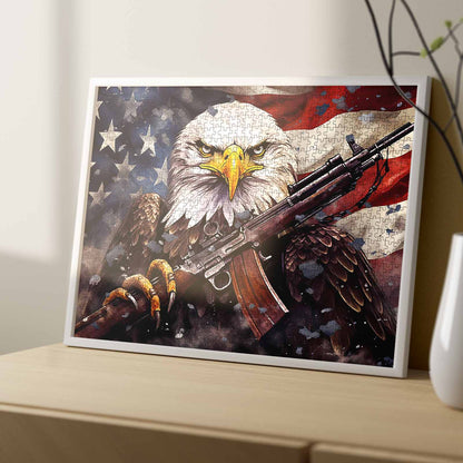 Patriotic Eagle Warrior Jigsaw Puzzle