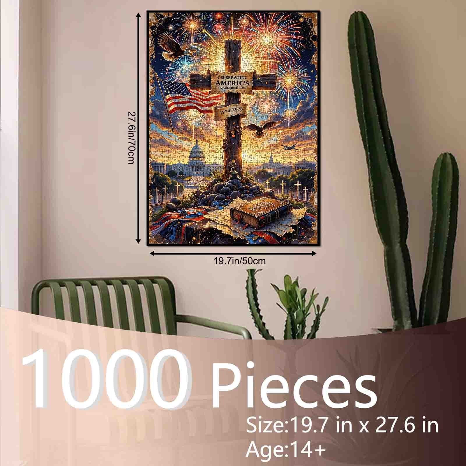 Patriotic Freedom Fireworks Tribute Jigsaw Puzzle