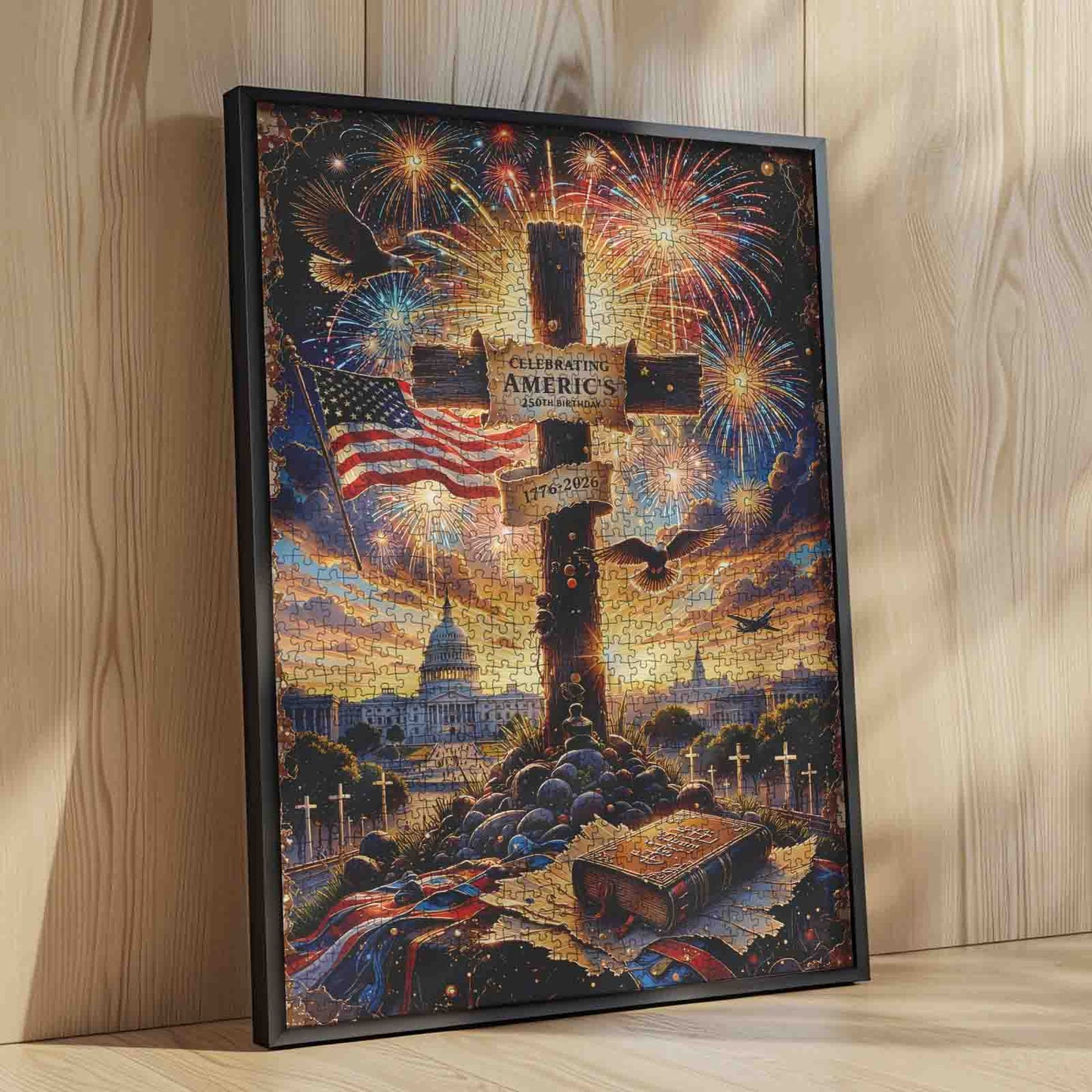 Patriotic Freedom Fireworks Tribute Jigsaw Puzzle