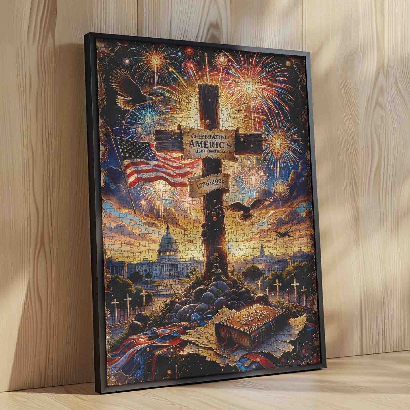 Patriotic Freedom Fireworks Tribute Jigsaw Puzzle