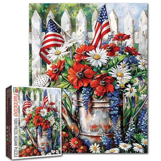 Patriotic Garden Blooms Jigsaw Puzzle