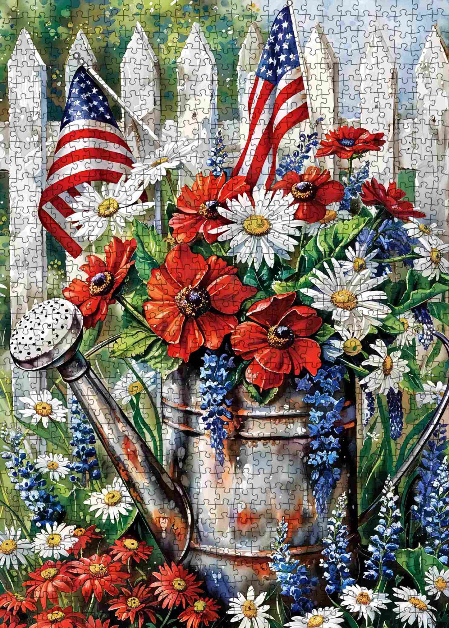 Patriotic Garden Blooms Jigsaw Puzzle