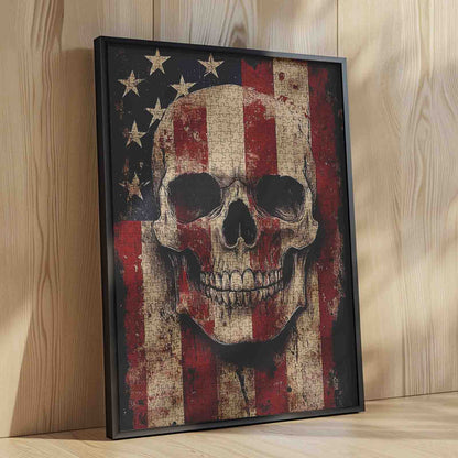 Patriotic Skull Flag Art Jigsaw Puzzle