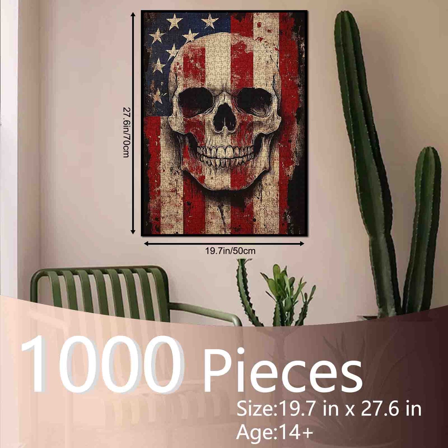 Patriotic Skull Flag Art Jigsaw Puzzle