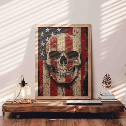 Patriotic Skull Flag Art Jigsaw Puzzle