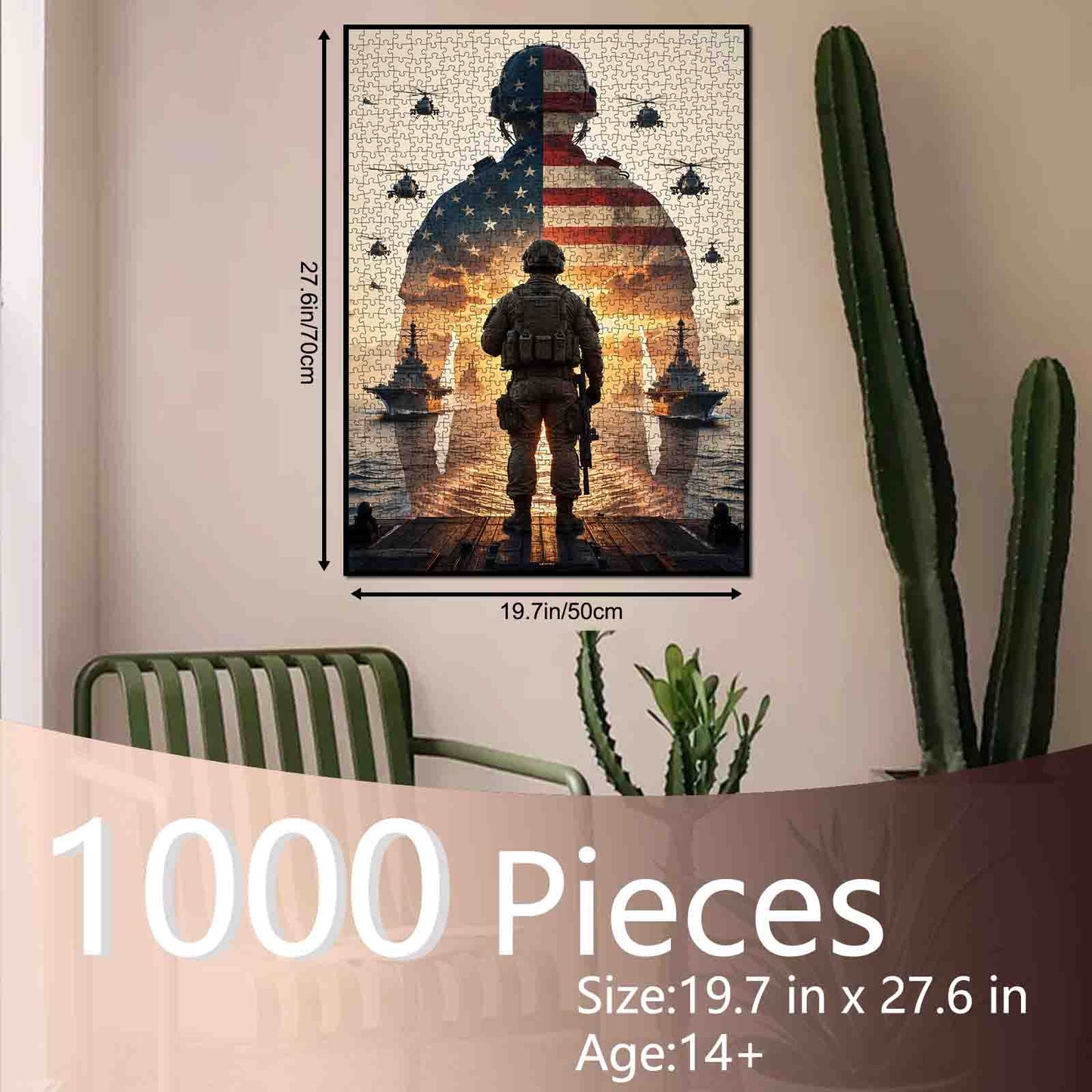 Patriotic Soldier Reflection Battlefield Jigsaw Puzzle