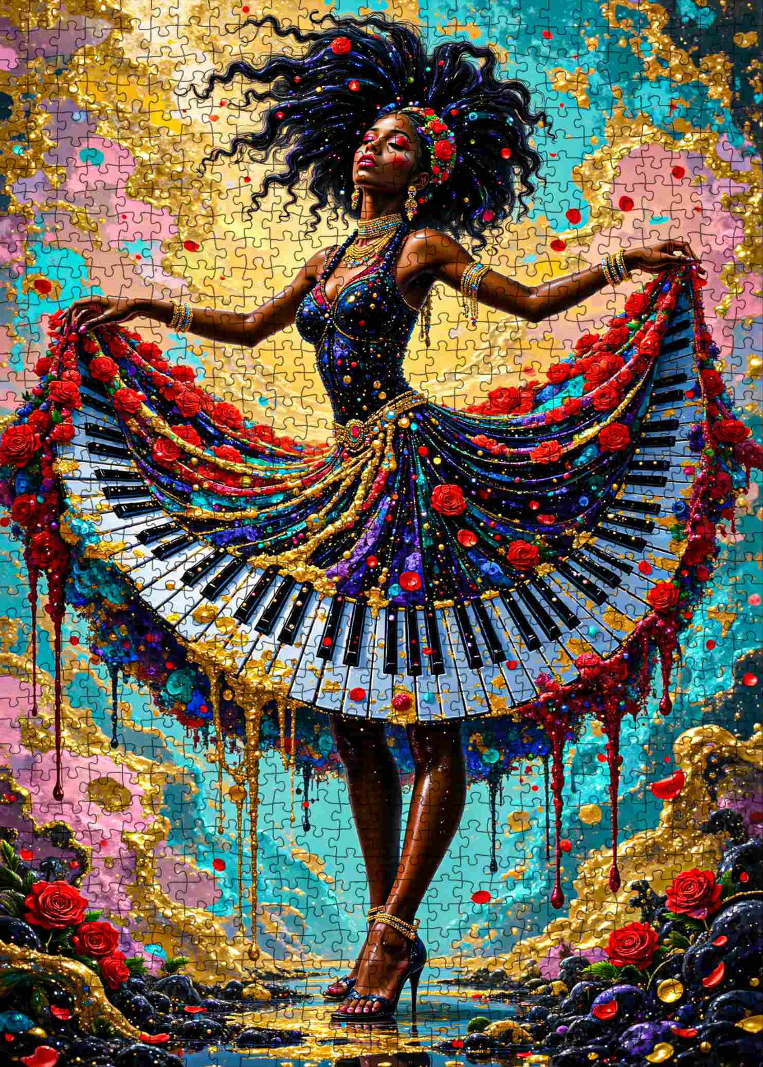 Piano Dress Melody Art Jigsaw Puzzle – Tucocoo