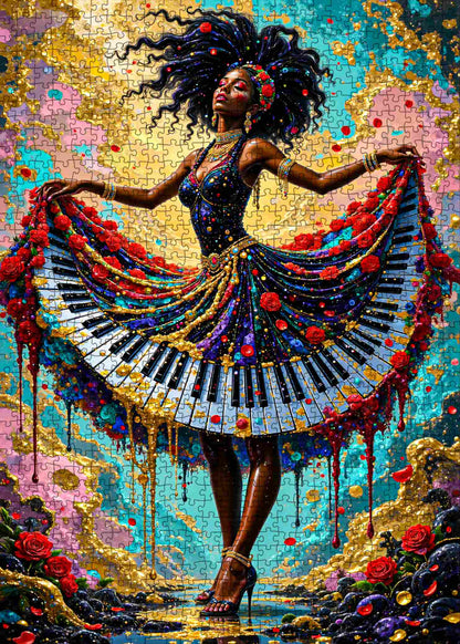 Piano Dress Melody Art Jigsaw Puzzle