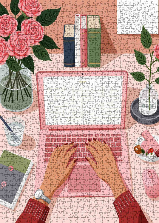 Pink Workspace Serenity Jigsaw Puzzle