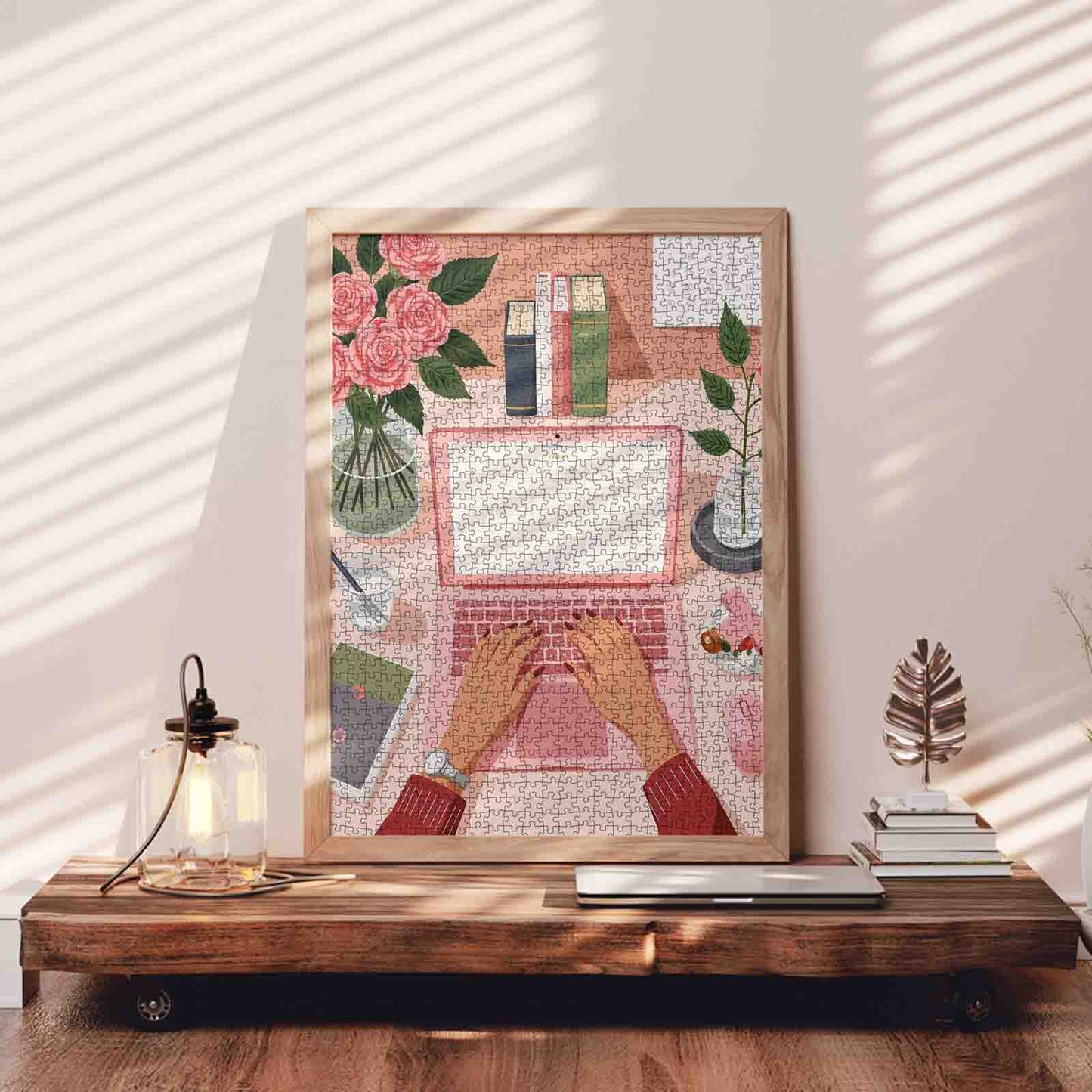 Pink Workspace Serenity Jigsaw Puzzle
