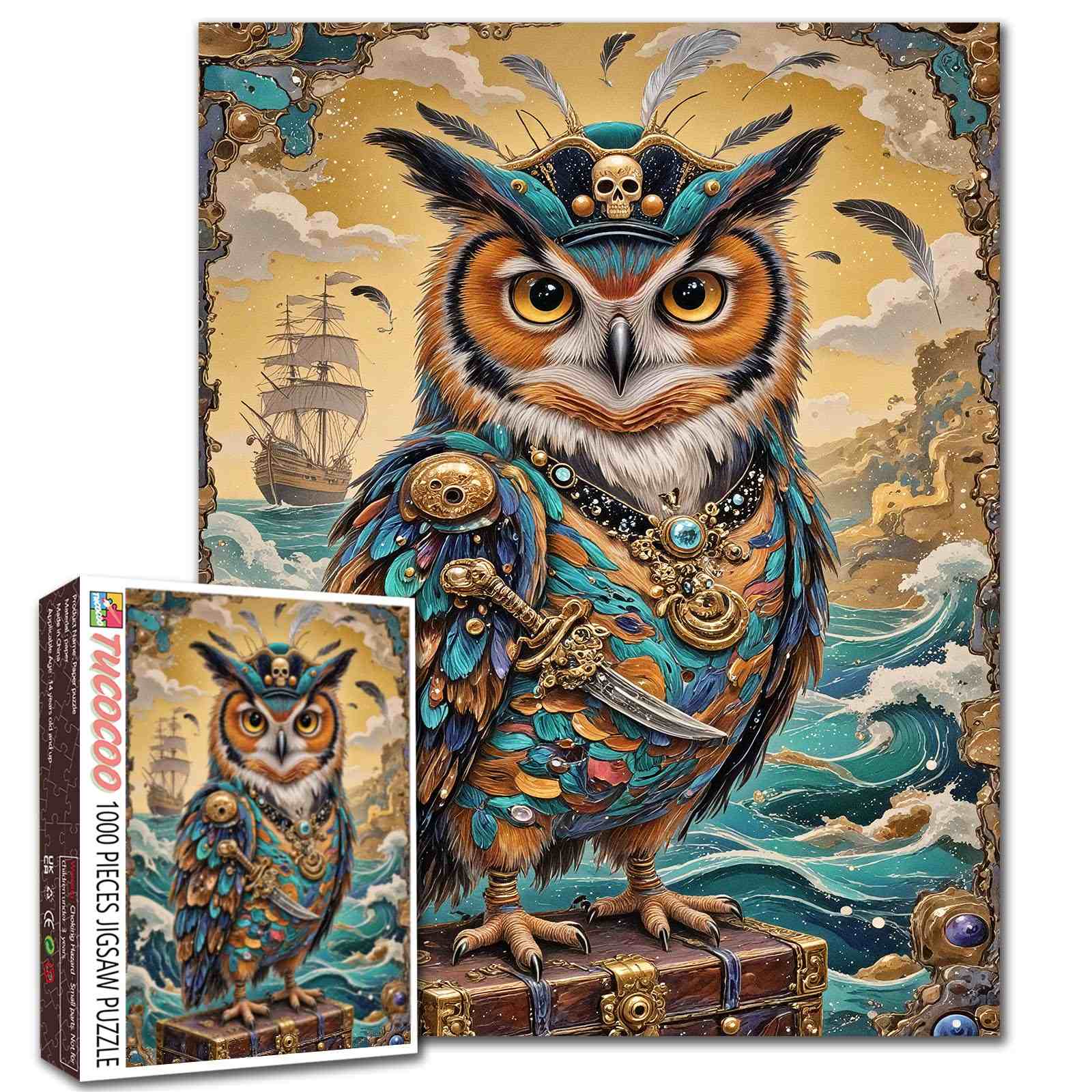 Pirate Owl Treasure Jigsaw Puzzle