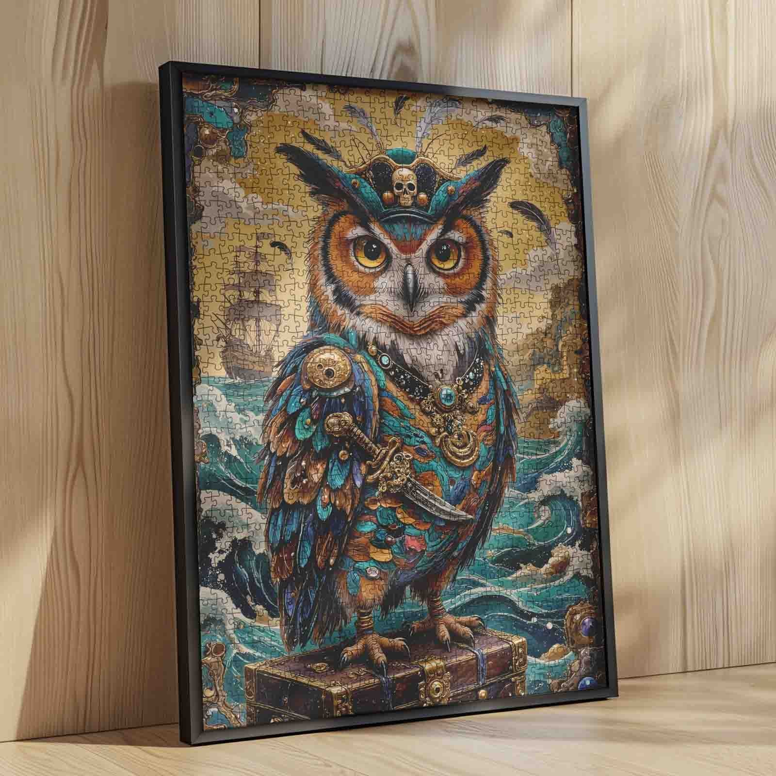 Pirate Owl Treasure Jigsaw Puzzle