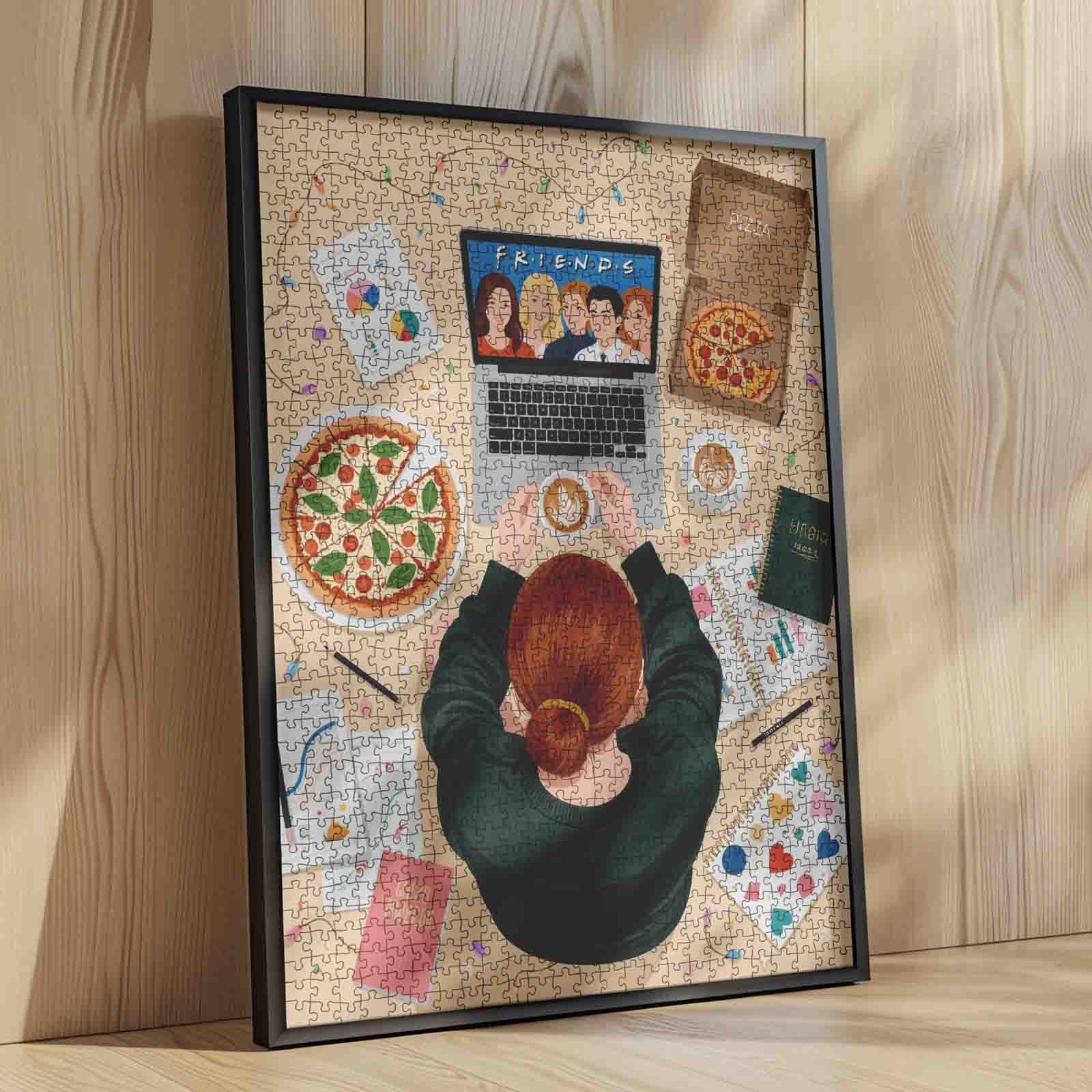 Pizza and Friends Night Jigsaw Puzzle