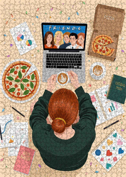 Pizza and Friends Night Jigsaw Puzzle