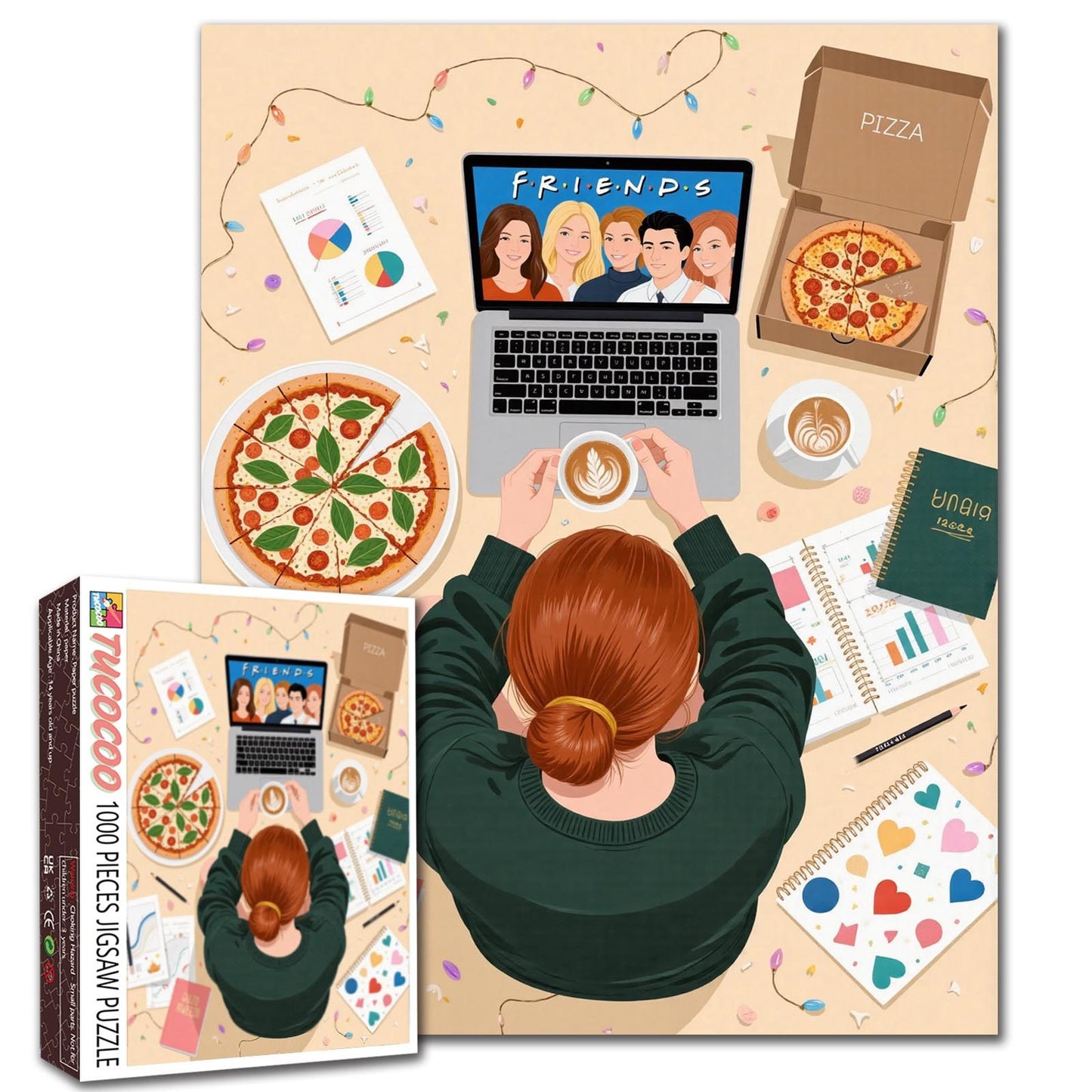 Pizza and Friends Night Jigsaw Puzzle