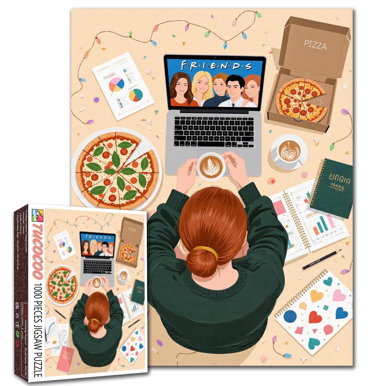 Pizza and Friends Night Jigsaw Puzzle