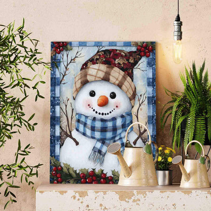 Plaid Hat Snowman Paint by Numbers