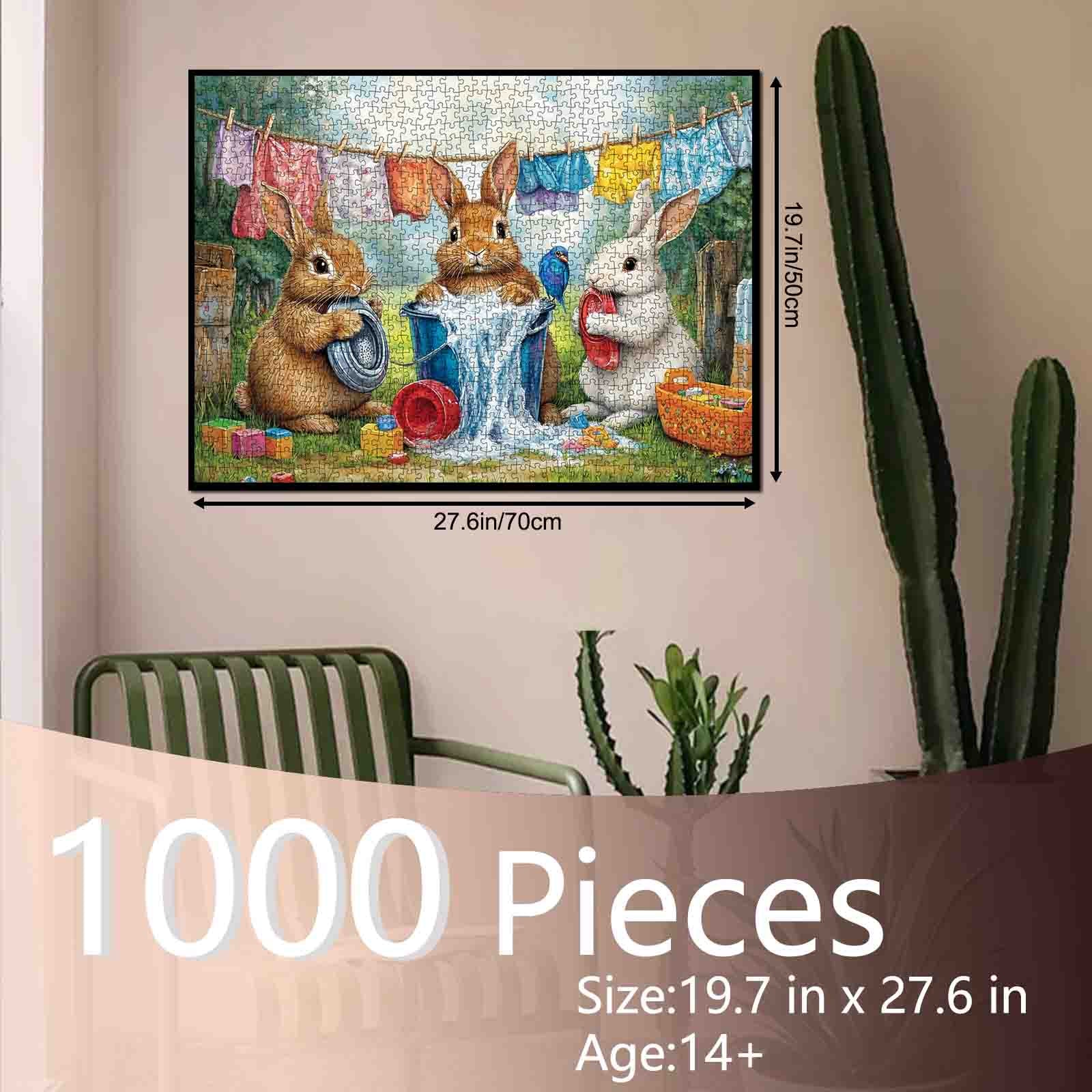Playful Bunnies Laundry Day Jigsaw Puzzle