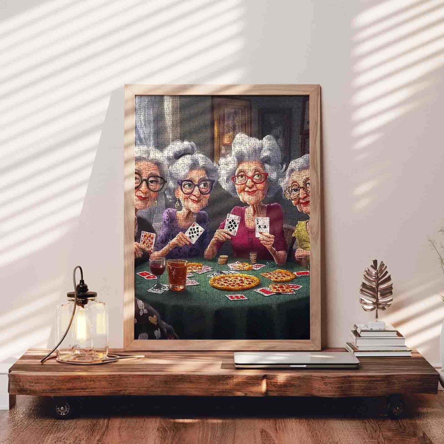 Poker Night with Grandmas Jigsaw Puzzle