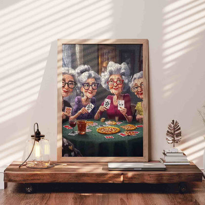 Poker Night with Grandmas Jigsaw Puzzle