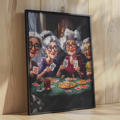 Poker Night with Grandmas Jigsaw Puzzle