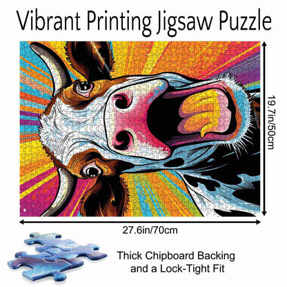 Pop Art Cow Jigsaw Puzzle