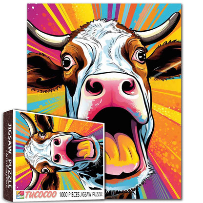 Pop Art Cow Jigsaw Puzzle