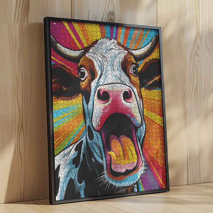 Pop Art Cow Jigsaw Puzzle