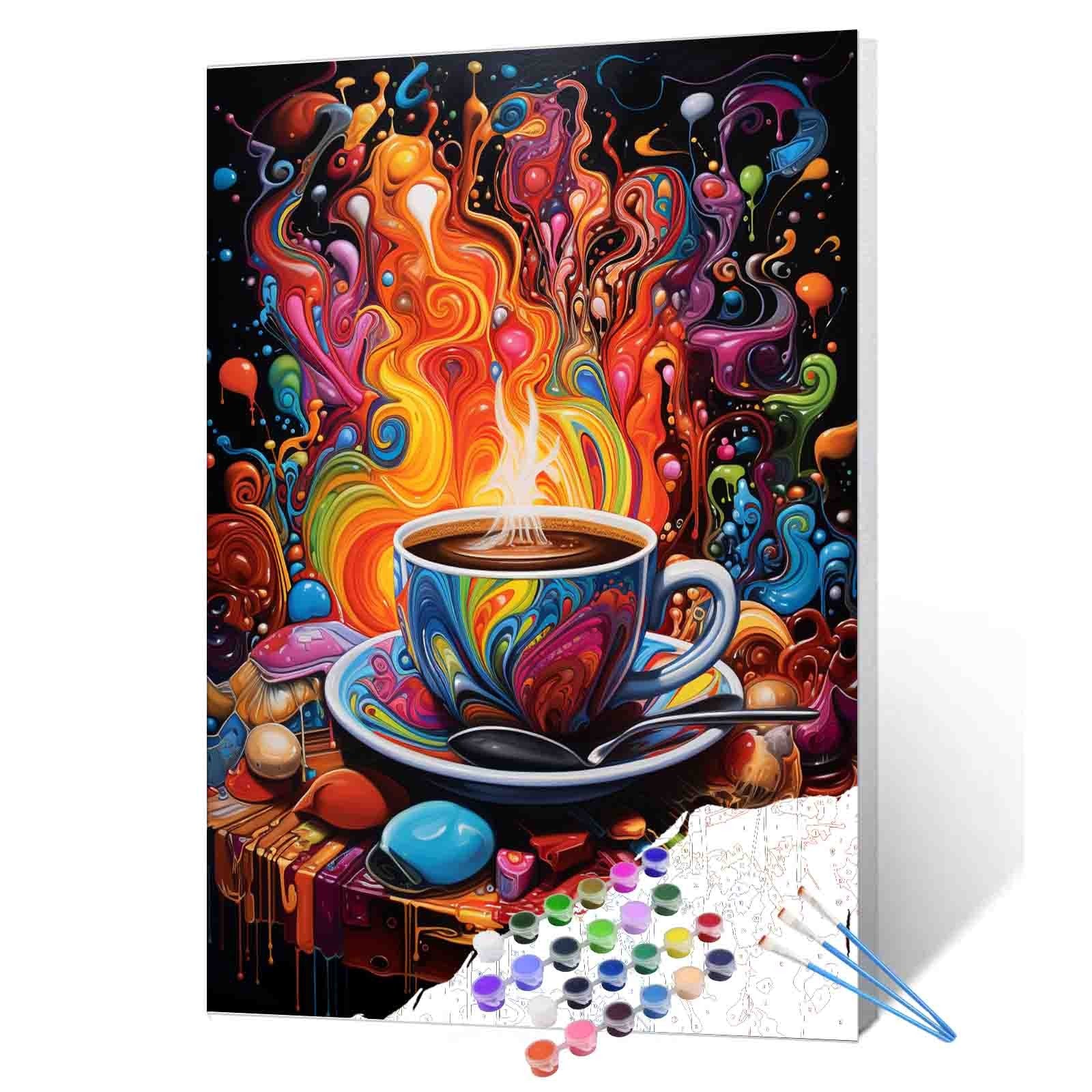 Psychedelic Coffee Paint by Numbers